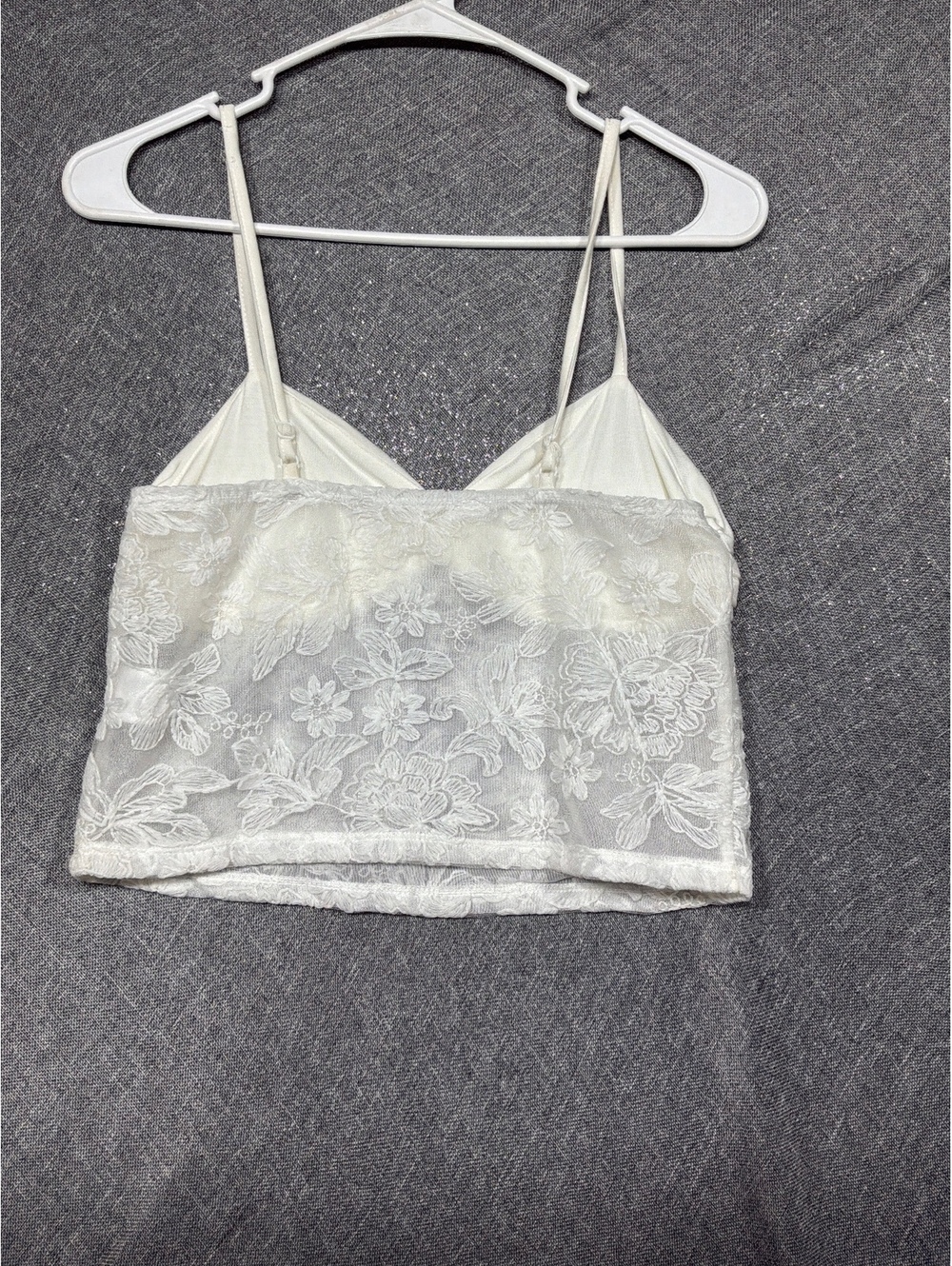 SHEIN Women's White Lace Overlay Tank Top Size US 4 - Picture 2 of 4